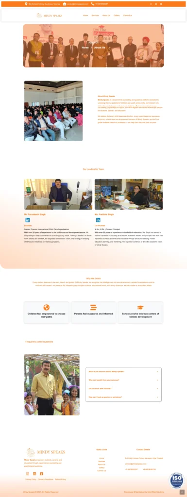 MWS Portfolio Mindy Speaks Website