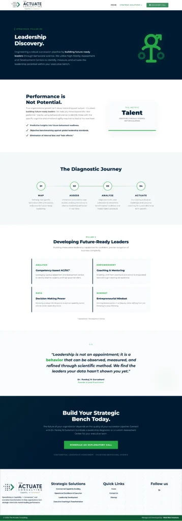 MWS Portfolio The Actuate Consulting Website