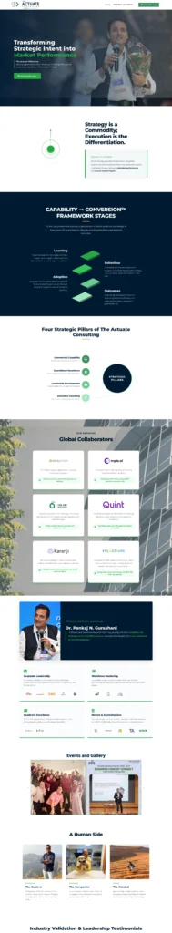 MWS Portfolio The Actuate Consulting Website